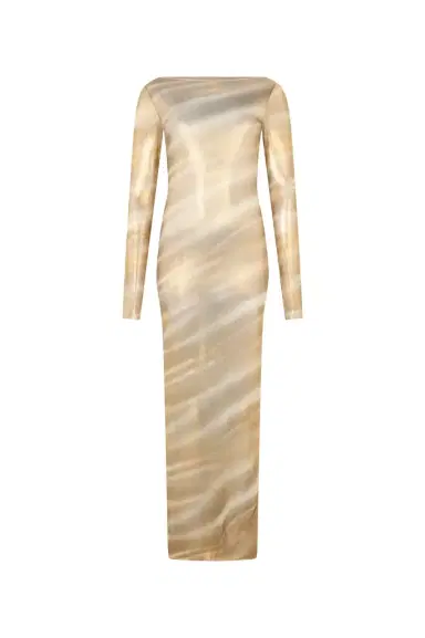 Roberto Cavalli Sheer Nilo Print Maxi Dress | Thumbnail 1