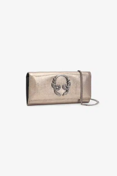 Roberto Cavalli Serpentine Gold Lizard-Effect Wallet On Chain | Thumbnail 3 Roberto Cavalli Serpentine Gold Lizard-Effect Wallet On Chain | Thumbnail 3