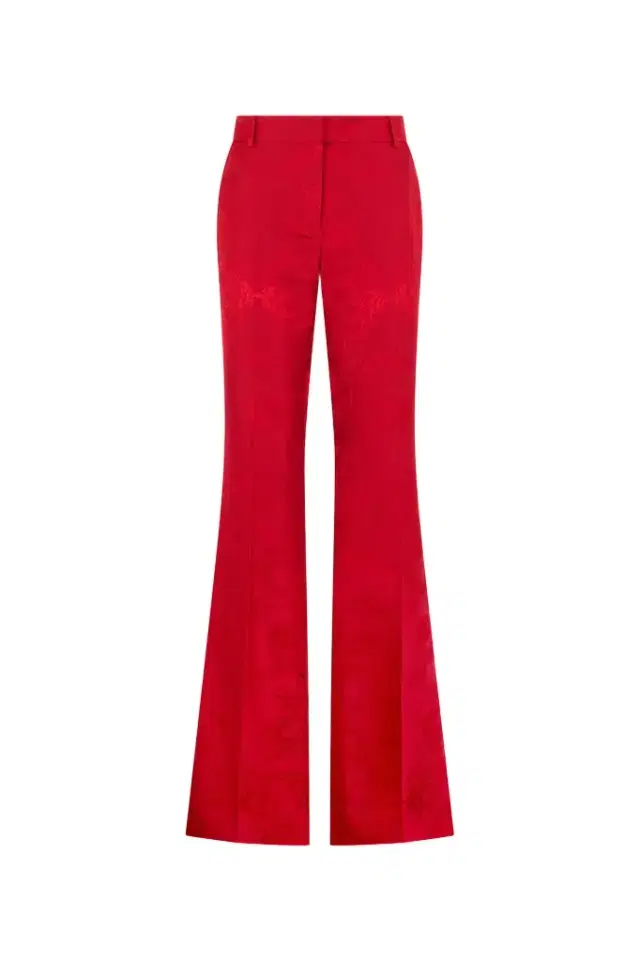Roberto Cavalli Dark Red Trousers with Dragon Pattern