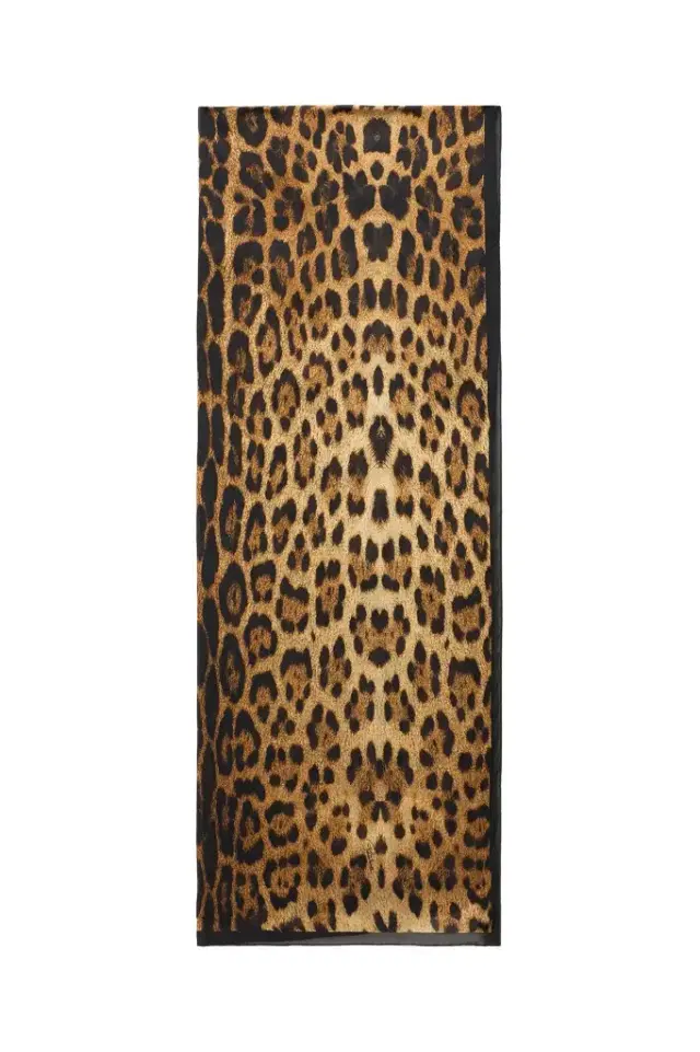 Roberto Cavalli Silk Scarf With Jaguar Skin Print