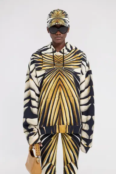 Roberto Cavalli Ray Of Gold Print Cotton Sweatshirt | Thumbnail 2