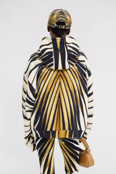 Roberto Cavalli Ray Of Gold Print Cotton Sweatshirt | Thumbnail 3