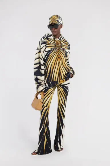 Roberto Cavalli Ray Of Gold Print Cotton Sweatshirt | Thumbnail 5