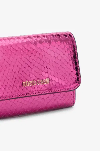 Roberto Cavalli Snake Scale-Effect Metallic Wallet | Thumbnail 3