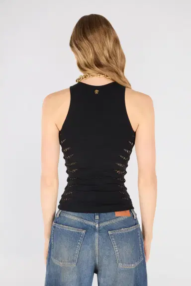 Roberto Cavalli Vest Top With Openwork Zebra Pattern | Thumbnail 3