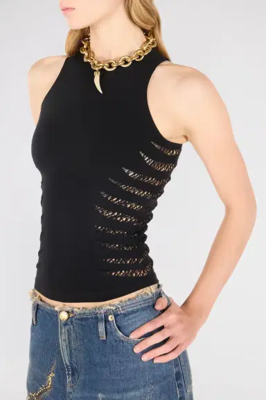 Roberto Cavalli Vest Top With Openwork Zebra Pattern | Thumbnail 6