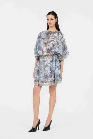 Roberto Cavalli Mini Dress in Cotton with Streange Jungle Print | Thumbnail 2