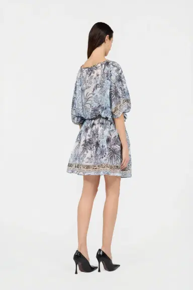 Roberto Cavalli Mini Dress in Cotton with Streange Jungle Print | Thumbnail 3