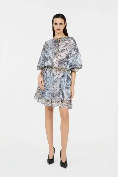 Roberto Cavalli Mini Dress in Cotton with Streange Jungle Print | Thumbnail 6