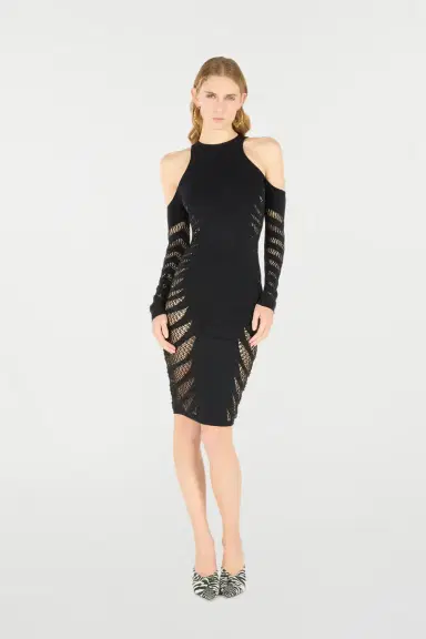 Roberto Cavalli Midi Dress With Perforated Pattern | Thumbnail 7