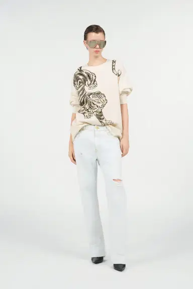 Roberto Cavalli Wool Sweater with Tiger Motif | Thumbnail 7 Roberto Cavalli Wool Sweater with Tiger Motif | Thumbnail 7