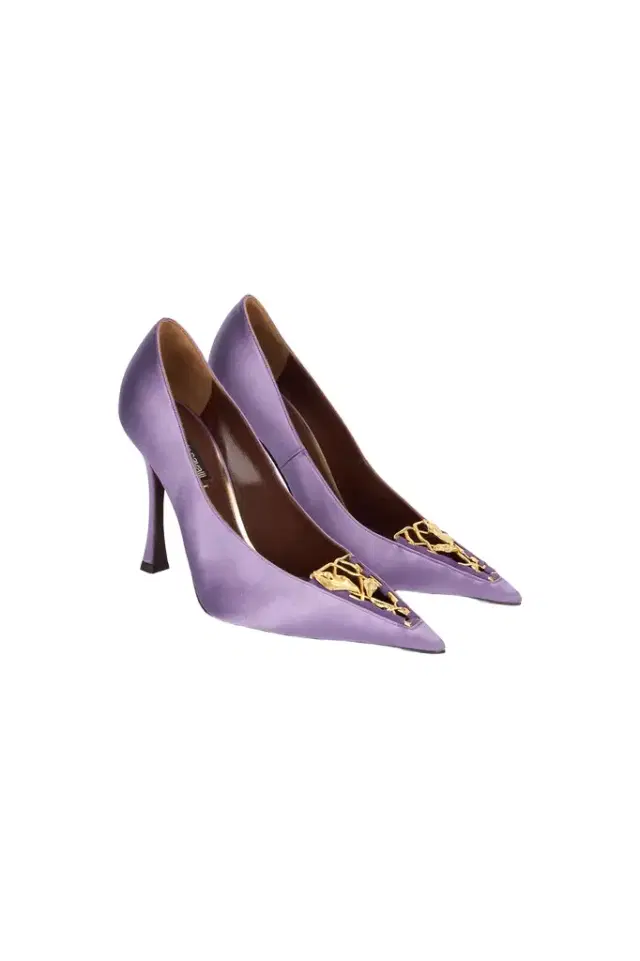 Roberto Cavalli Lilac Pumps With Leaf Insert