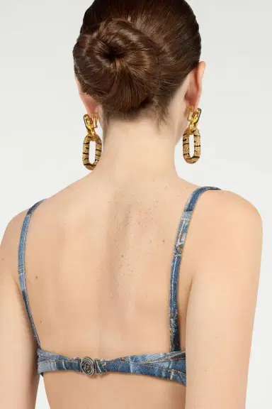 Roberto Cavalli Bralette In Denim Patchwork Capsule Collection | Thumbnail 5