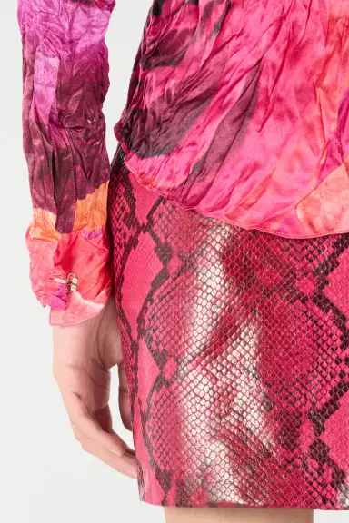 Roberto Cavalli Shirt With Bejeweled Buttons And Rose Print | Thumbnail 6