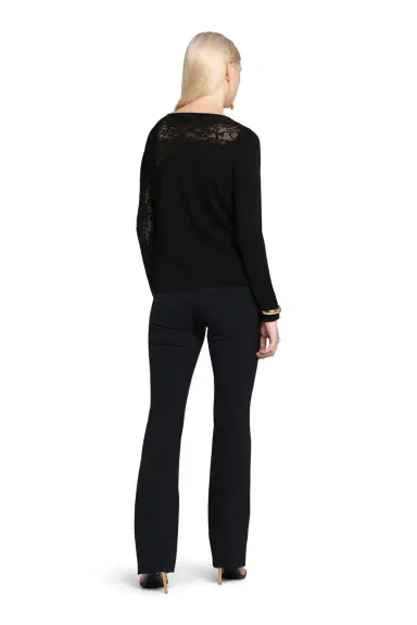 Roberto Cavalli Floral-Knit Lace-Insert Top | Thumbnail 3