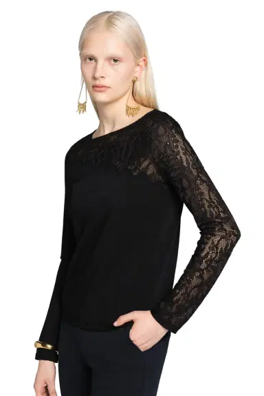 Roberto Cavalli Floral-Knit Lace-Insert Top | Thumbnail 4