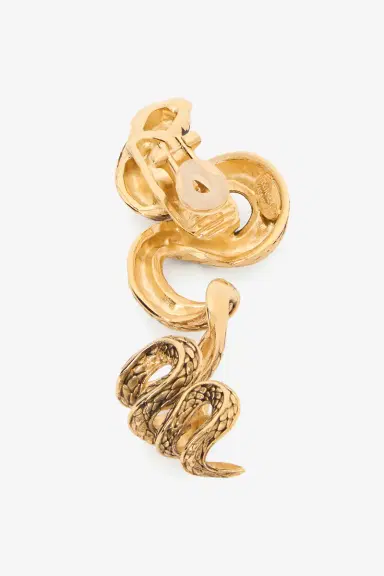 Roberto Cavalli Antiqued Gold Snake Earrings | Thumbnail 3