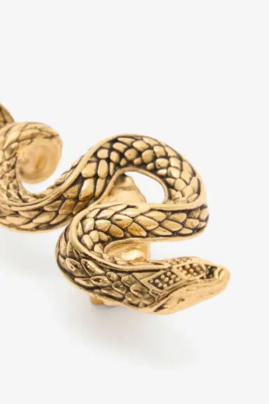 Roberto Cavalli Antiqued Gold Snake Earrings | Thumbnail 5