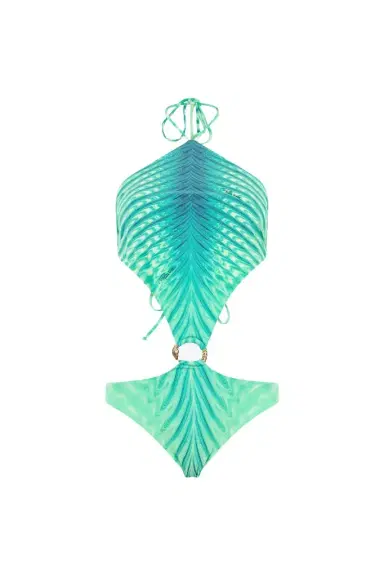 Roberto Cavalli Trikini With Optical Glass Print And Snake Ring | Thumbnail 1