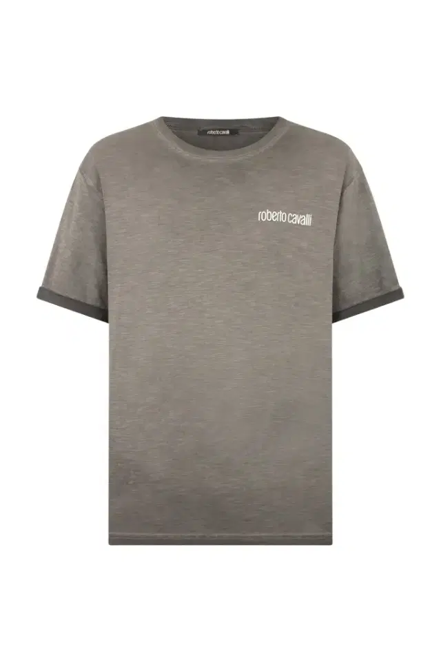 Roberto Cavalli Grey T-Shirt with Back Snake Print