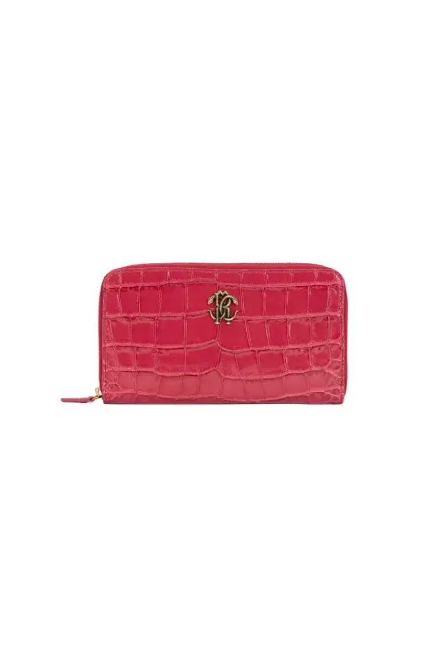 Roberto Cavalli Crocodile Effect Zip-Around Wallet