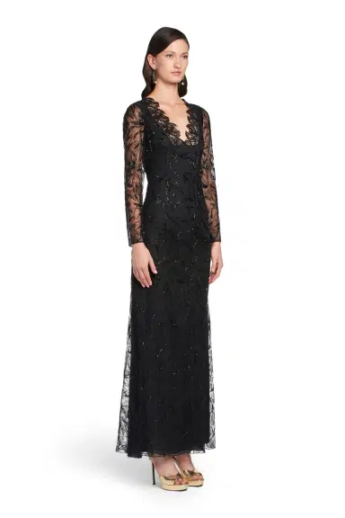 Roberto Cavalli Black layered lace gown | Thumbnail 3