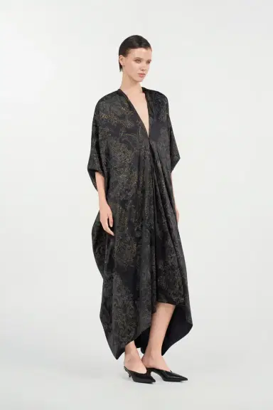 Roberto Cavalli Ornamental Black silk kaftan | Thumbnail 2