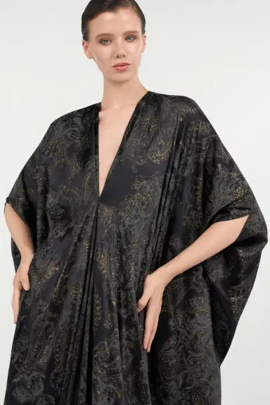 Roberto Cavalli Ornamental Black silk kaftan | Thumbnail 5