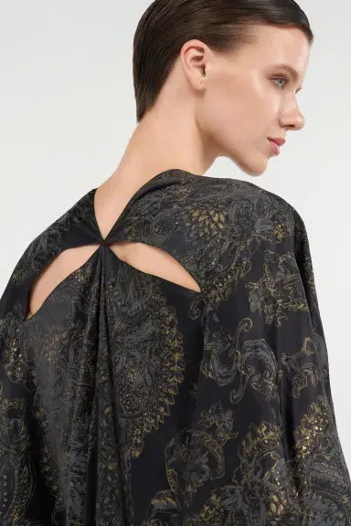 Roberto Cavalli Ornamental Black silk kaftan | Thumbnail 6
