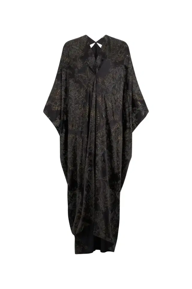 Roberto Cavalli Ornamental Black silk kaftan
