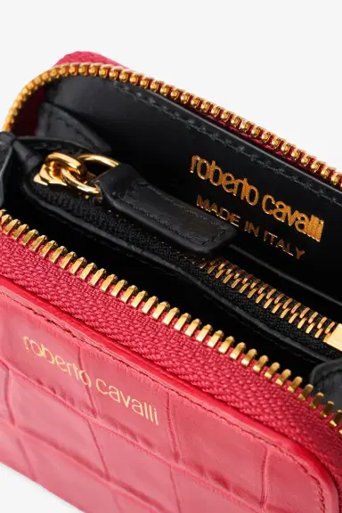 Roberto Cavalli Small Antique Rose Crocodile-Effect Wallet | Thumbnail 6