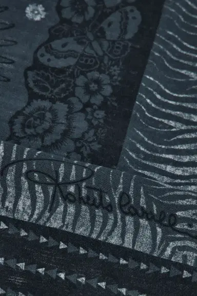 Roberto Cavalli Shawl with Zebra Pattern and Logo | Thumbnail 2