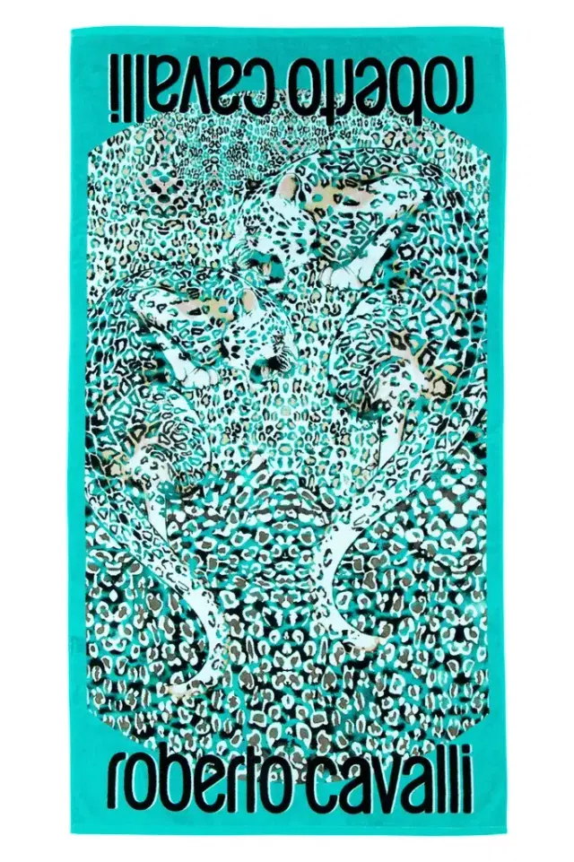 Roberto Cavalli Leo Camouflage Print Beach Towel