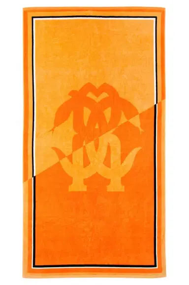 Roberto Cavalli Mirror Snake Print Beach Towel | Thumbnail 1