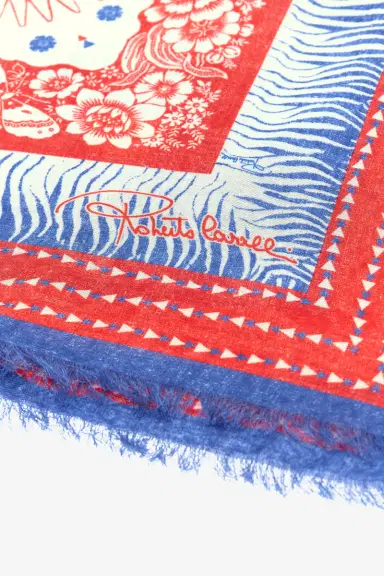 Roberto Cavalli Shawl with Zebra Pattern and Logo | Thumbnail 2