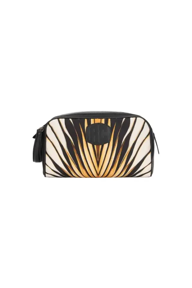 Roberto Cavalli Pouch With Ray Of Gold Print