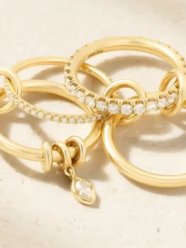 Spinelli Kilcollin Inara Set Of Four 18-karat Gold Diamond Rings | Thumbnail 4 Spinelli Kilcollin Inara Set Of Four 18-karat Gold Diamond Rings | Thumbnail 4