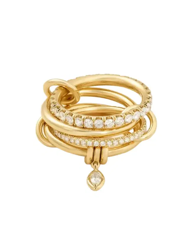 Inara Set Of Four 18-karat Gold Diamond Rings