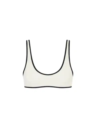 Kiki de Montparnasse Women's Scoopneck Bikini Top - Ecru Black | Thumbnail 1