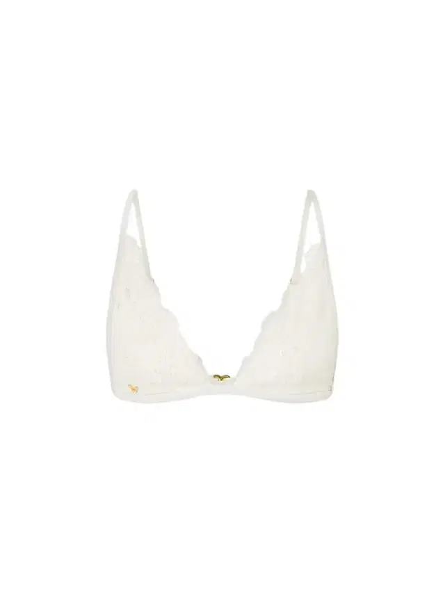 Kiki de Montparnasse Women's Juliette Lace-Trimmed Bikini Top - Ecru