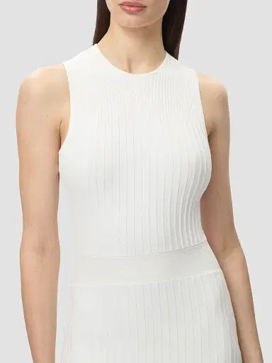 Hervé Léger Women's The Lauren Rib-Knit Midi Dress - Alabaster - Size XS | Thumbnail 5