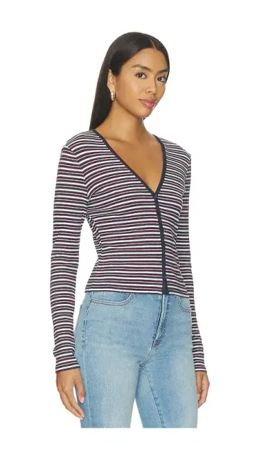 Good American The Rib V Neck Cardigan | Thumbnail 2