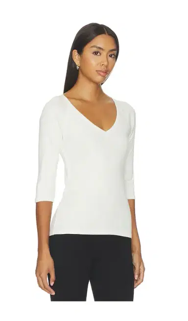 Bobi Vneck Elbow Sleeved Tee | Thumbnail 2