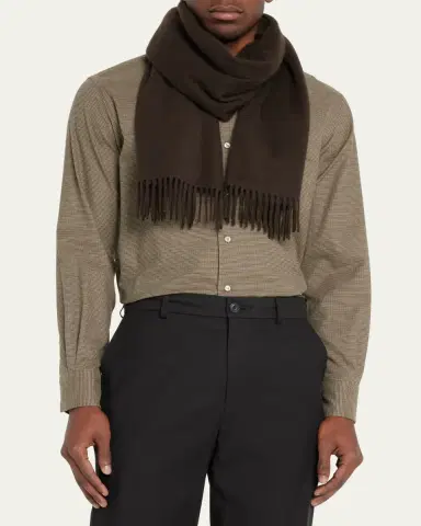 Loro Piana Men's Cashmere Grande Unita Scarf | Thumbnail 6