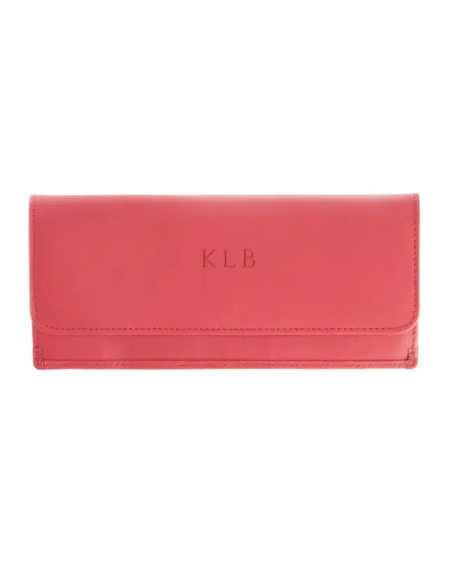 Royce New York Monogrammed RFID Blocking Leather Clutch Wallet, Personalized