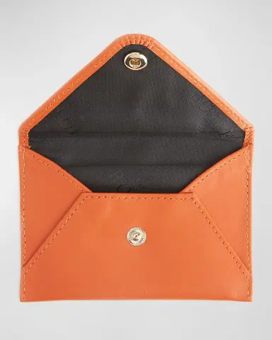 Royce New York Monogrammed Leather Envelope Style Card Holder, Personalized | Thumbnail 2