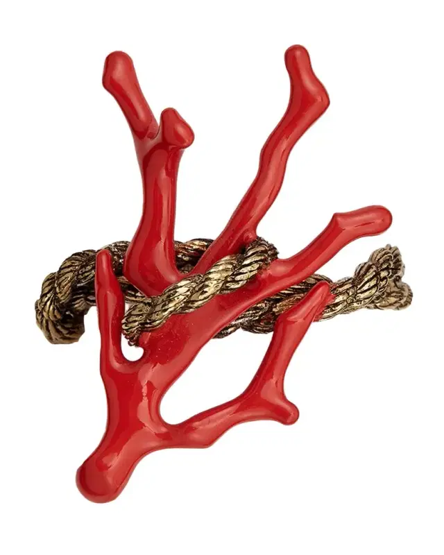 L 'Objet Coral Napkin Rings Jewels, Set of 4