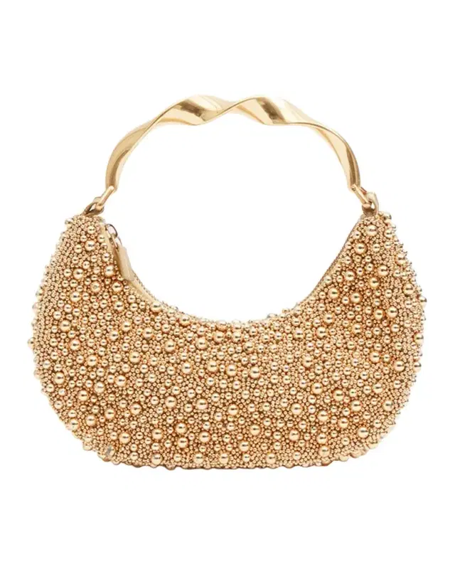 SIMKHAI Evelyn Crescent Beaded Top-Handle Bag