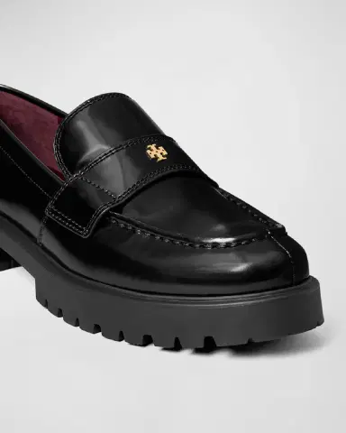 Tory Burch Leather Medallion Lug-Sole Loafers | Thumbnail 4