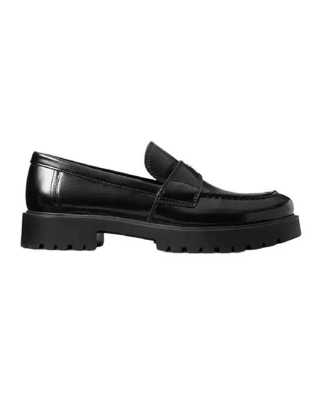 Tory Burch Leather Medallion Lug-Sole Loafers